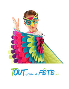 Set cape + masque Bird Paradise enfant – 2 coloris assortis (96 x 47 cm)