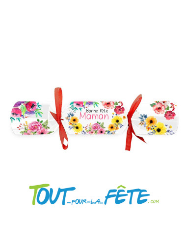 Papillotte fête des mères motif fleurs colorés multicolores