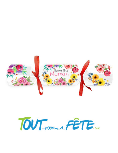 Papillotte fête des mères motif fleurs colorés multicolores