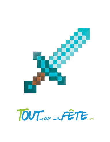 Épée Turquoise Minecraft Officielle – Accessoire en Plastique pour Enfant