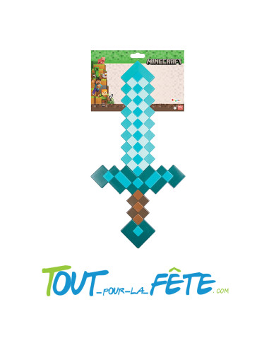 Épée Turquoise Minecraft Officielle – Accessoire en Plastique pour Enfant