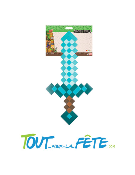 Épée Turquoise Minecraft Officielle – Accessoire en Plastique pour Enfant