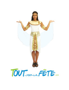 Déguisement Reine d’Égypte Adulte – Robe Blanche et Accessoires Dorés