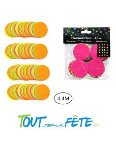 Lot de 4 Guirlandes 4.4 m DOTS FLUO NEON UV Coloris néon réagissant lumière noire 2