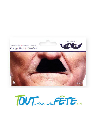 Moustache auto-collante Charlie Chaplin noir accessoire déguisement