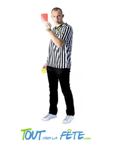 T shirt arbitre avec deux cartons 1 rouge et 1 jaune
