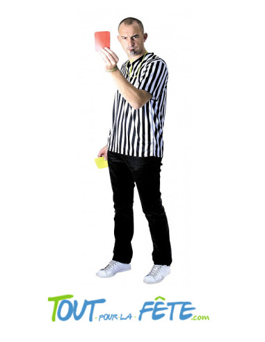 T shirt arbitre avec deux cartons 1 rouge et 1 jaune