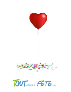 Ballon coeur en latex rouge 10" 25 cm