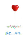 Ballon coeur en latex rouge 10" 25 cm