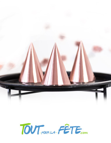 Chapeau cône carton rose gold