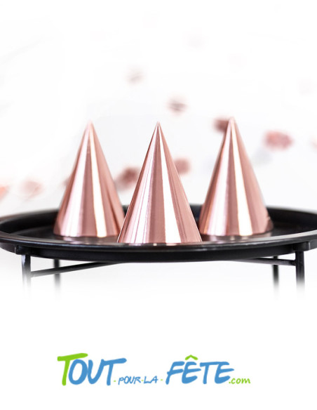 Chapeau cône carton rose gold