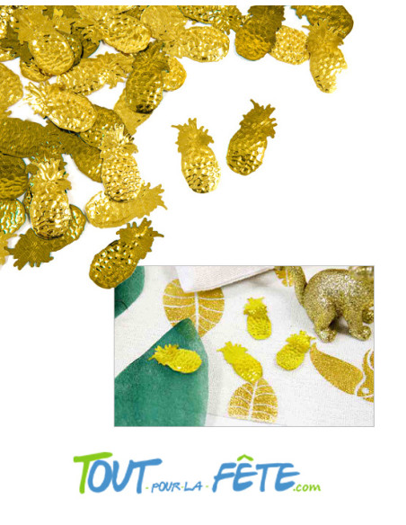 Confettis de table Ananas or 10 g