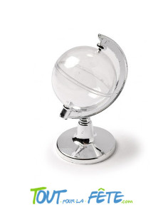 Contenant dragées transparent terre ou monde