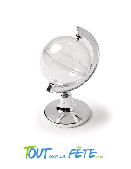 Contenant dragées transparent terre ou monde
