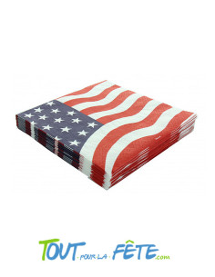 Sachet de 20 serviettes USA 3 plis
