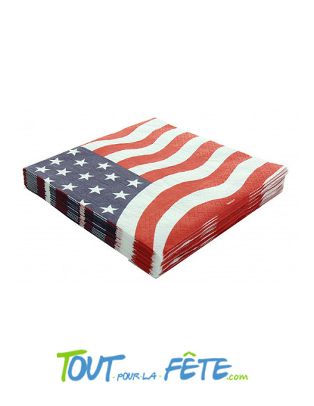 Sachet de 20 serviettes USA 3 plis