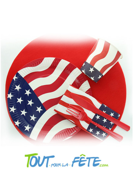 Sachet de 20 serviettes USA 3 plis