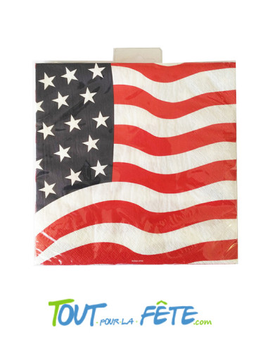 Sachet de 20 serviettes USA 3 plis