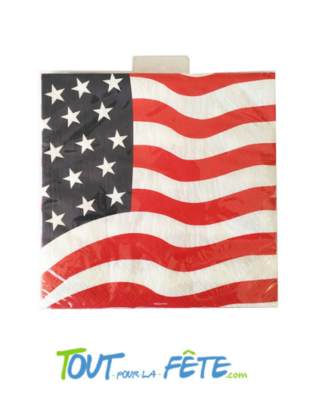 Sachet de 20 serviettes USA 3 plis