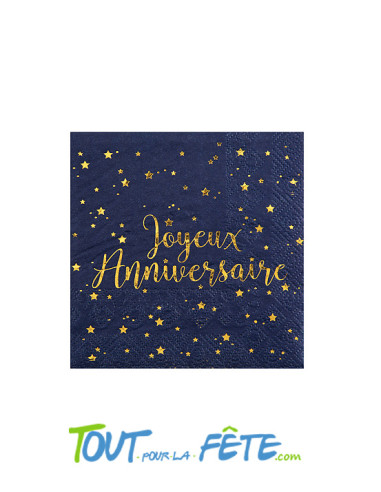 20 serviettes papiers bleues 3 plis