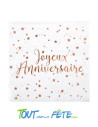 Sachet de 20 serviettes papier blanc et rose gold
