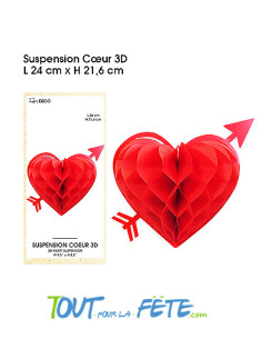 Suspension 3D alvéolée Coeur 2