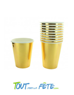 Lot de 10 gobelets or métallisé en carton