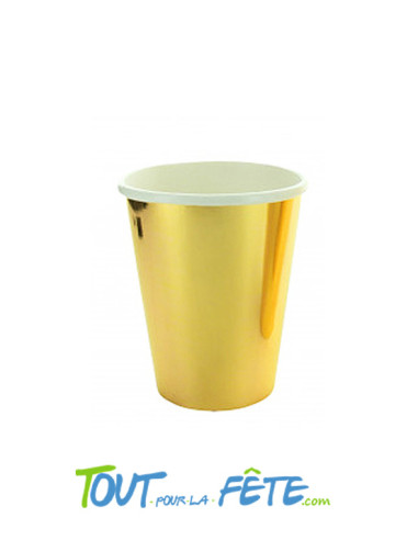 Lot de 10 gobelets or métallisé en carton