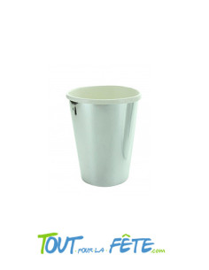 Lot de 10 gobelets argent métallisé en carton 2