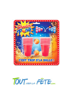 Shooter pong 12 verres + balles jeu d'apéro