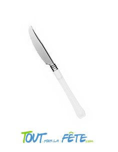 20 couteaux blanches en plastique vaisselle prestige