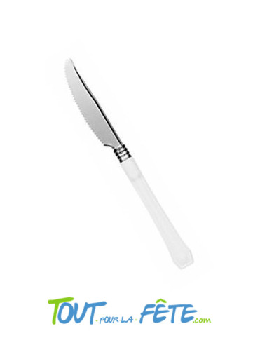 20 couteaux blanches en plastique vaisselle prestige