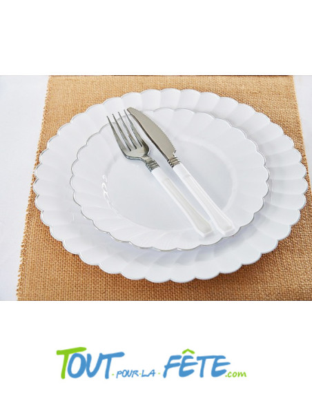 20 couteaux blanches en plastique vaisselle prestige