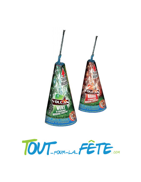 Feux artifice Volcan rouge et vert