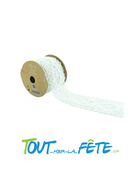 Ruban de dentelle blanche 5 cm x 3 mètres