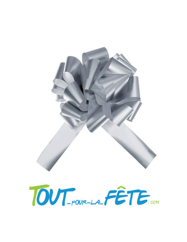 Grand nœud automatique métal 70 mm argent