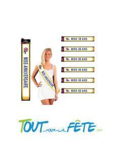 Écharpe tricolore Miss par âge