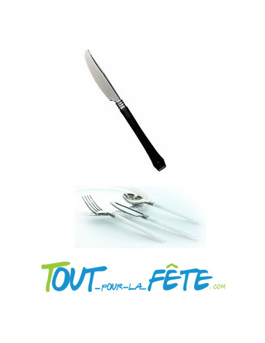 20 couteaux noir en plastique vaisselle prestige