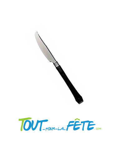 20 couteaux noir en plastique vaisselle prestige