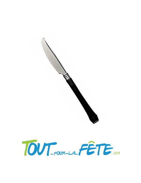 20 couteaux noir en plastique vaisselle prestige