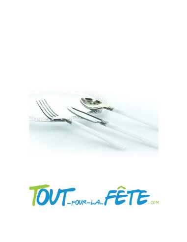 20 fourchettes blanches en plastique vaisselle...