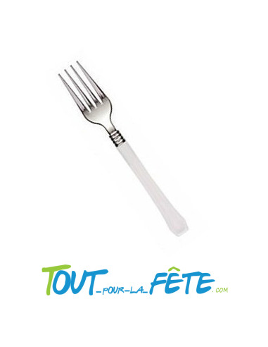 20 fourchettes blanches en plastique vaisselle prestige