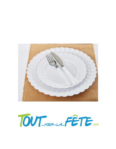 20 fourchettes blanches en plastique vaisselle prestige