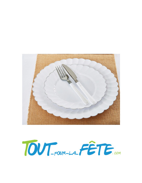 20 fourchettes blanches en plastique vaisselle prestige