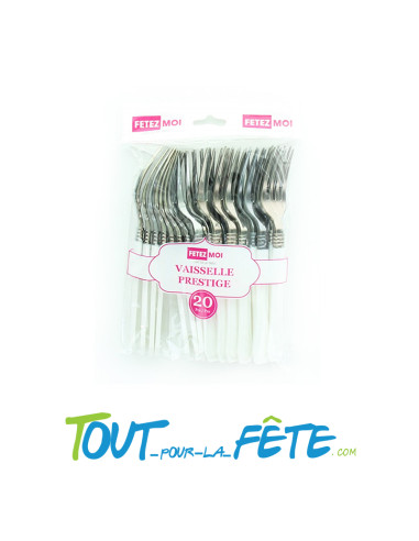 20 fourchettes blanches en plastique vaisselle...