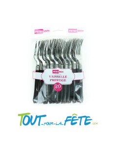 20 fourchettes noires en plastique vaisselle prestige 2