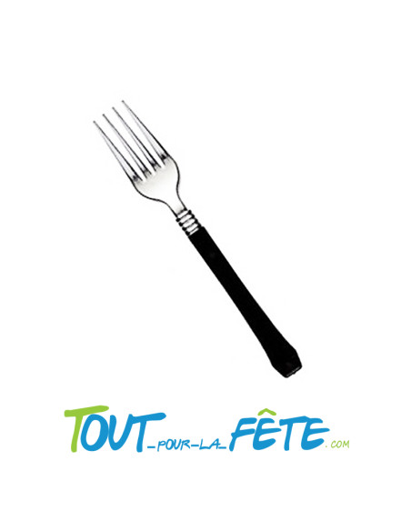 20 fourchettes noires en plastique vaisselle prestige