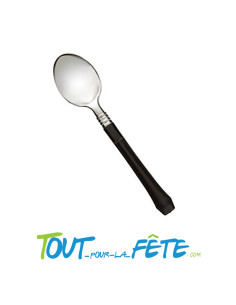 20 cuillères noires en plastique vaisselle prestige
