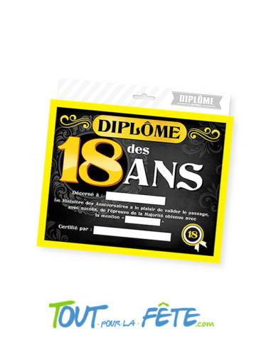 Diplôme  personnalisable 18 ans