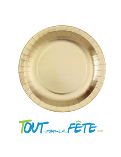 10 assiettes brillantes 26 cm or